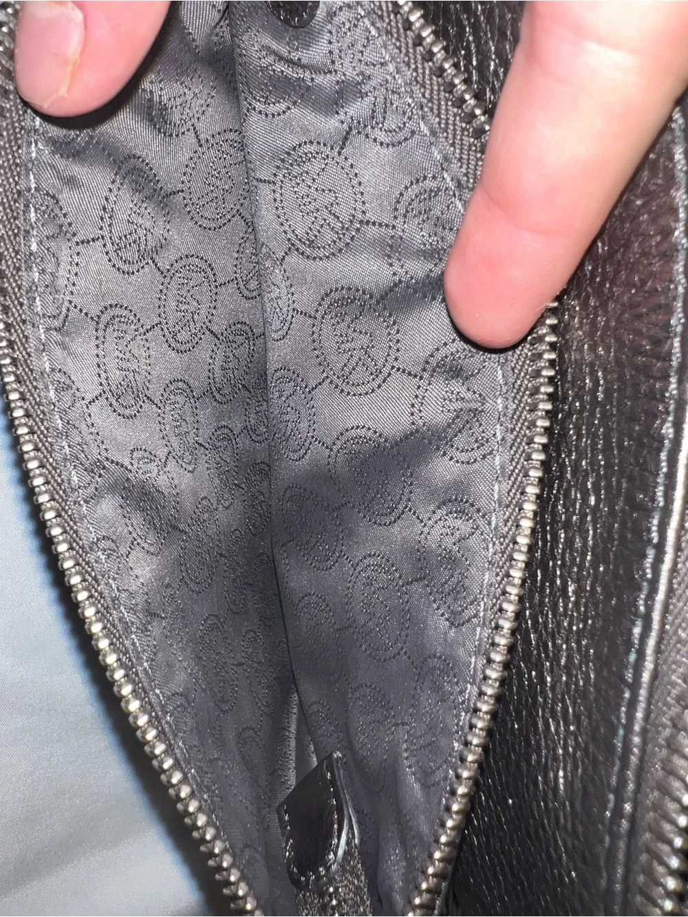 Michael Kors Metallic Charcoal Pebbled Leather Crossbody Bag